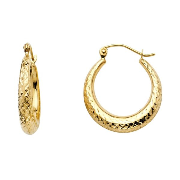 14KY 4mm DC Hoop Earrings