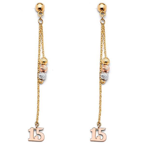 14K 3C Hanging Earrings