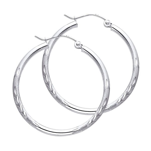 14KW 2mm DC Hoop Earrings