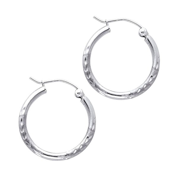 14KW 2mm DC Hoop Earrings