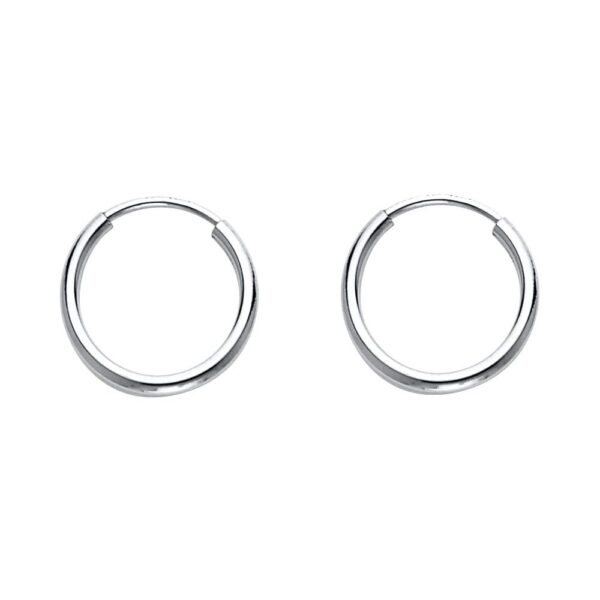 14KW 1mm Hoop Earrings