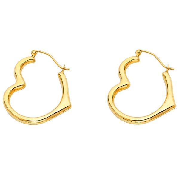 14KY 4mm Heart Earrings