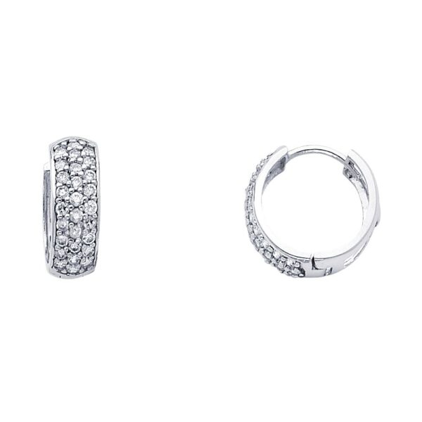 14KW 6mm CZ  Huggies Earrings