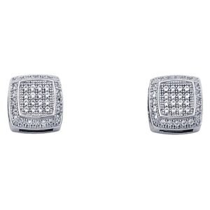 14KW 10mm Square CZ Earrings