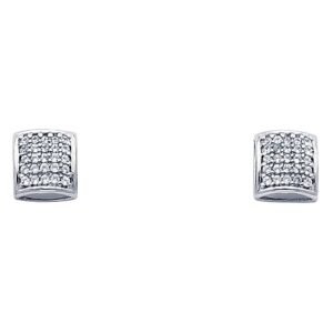 14KW 7mm Square CZ Earrings