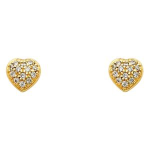 14KY Heart CZ Earrings