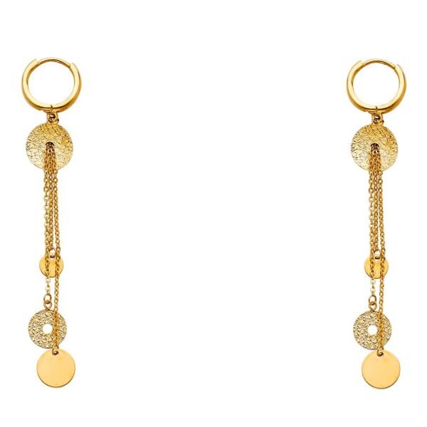 14KY Circle Hanging Earrings