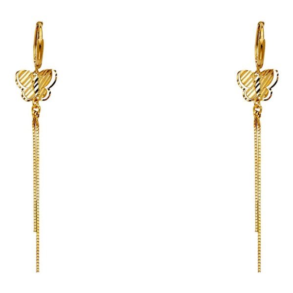 14KY Butterfly Hanging Earrings