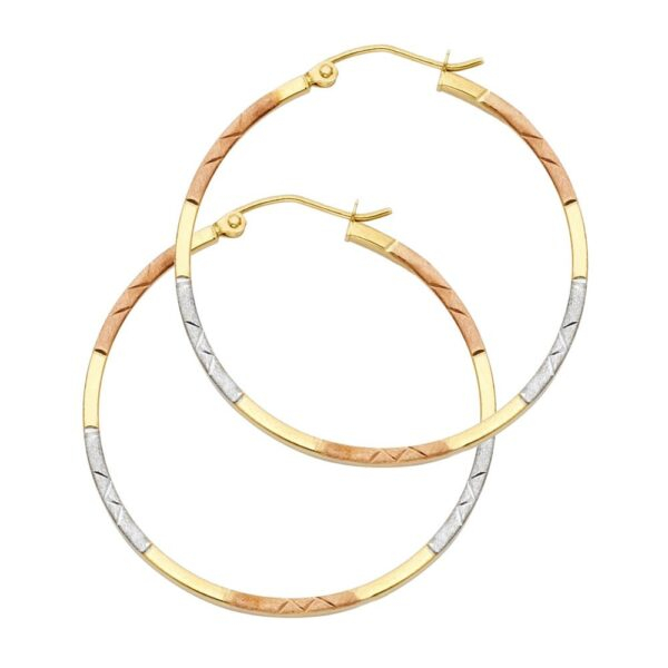 14K 3C 1.5mm DC Tube Hoop Earrings