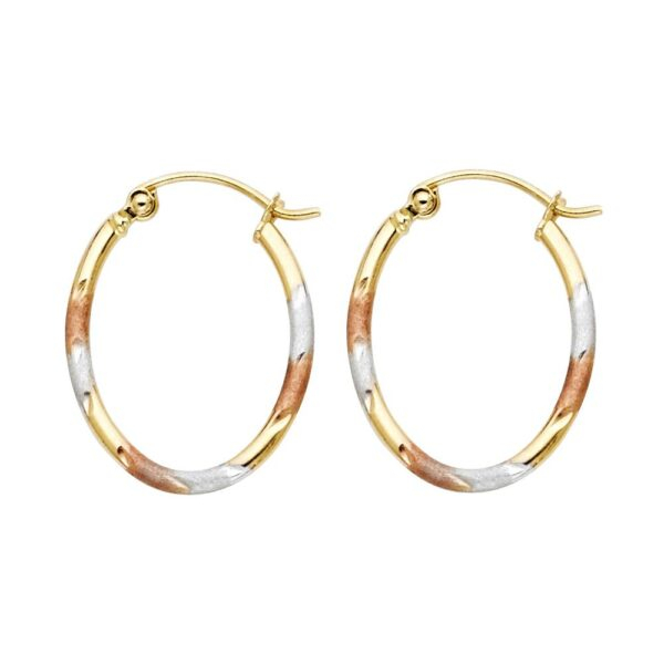 14K 3C 1.5mm DC Tube Hoop Earrings