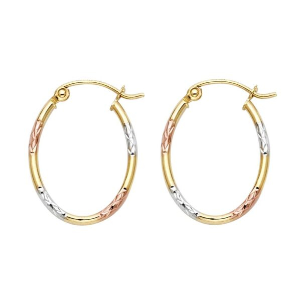 14K 3C 1.5mm DC Tube Hoop Earrings