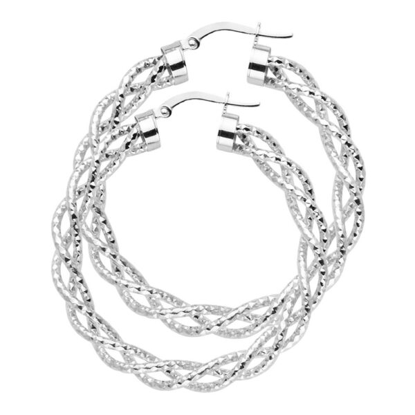 14KW 3mm Twisted Hoop Earrings