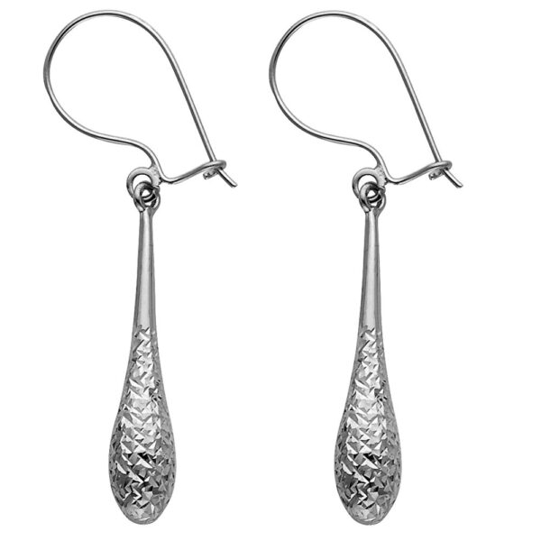 14KW DC Hollow Teardrop Hanging Earrings