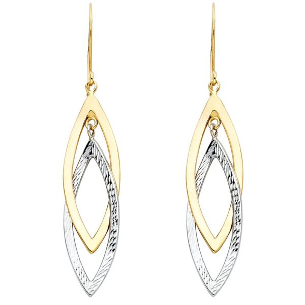 14K 2T Hollow Design Tube Earrings