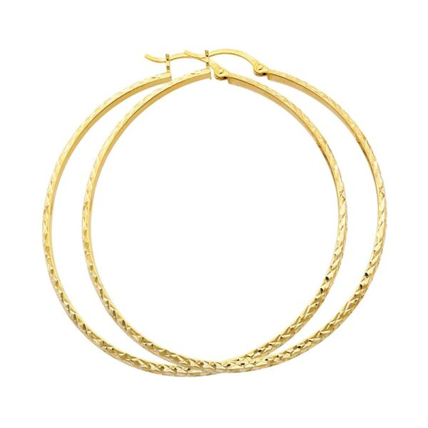 14KY 3mm DC Hoop Earrings