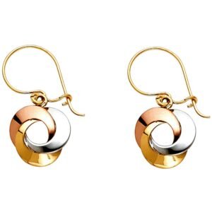 14K 3C Love Circle Hanging Earrings