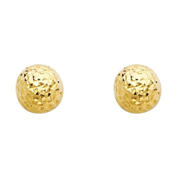 14Y 9.5mm DC Half Ball Earrings W/PB