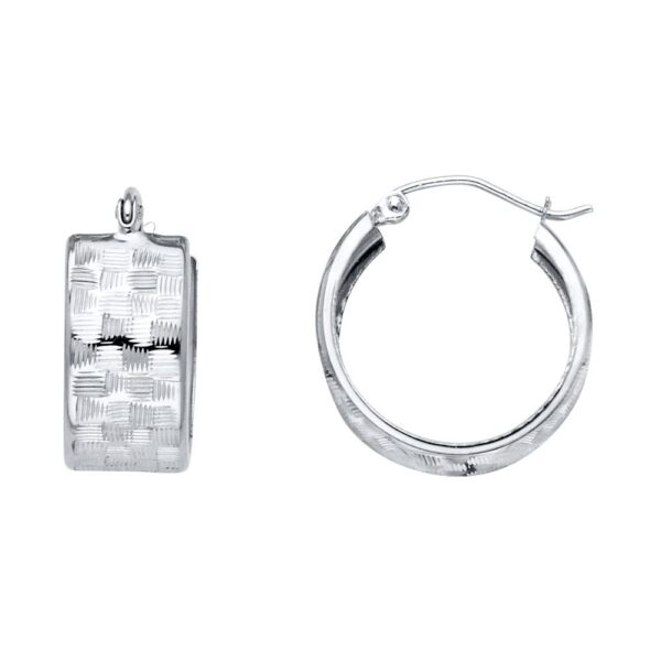 14KW ST Wide DC Hoop Earrings