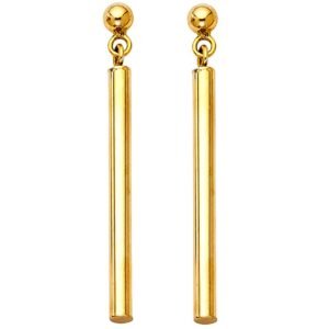 14KY RD Bar Hanging Earrings
