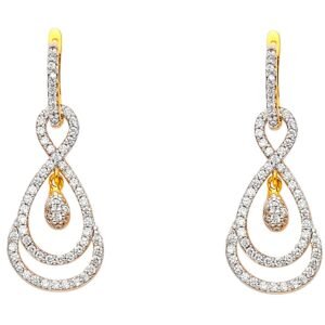 14KY CZ Infinity Hanging Earrings
