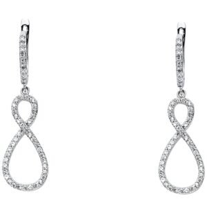 14KW CZ Infinity Hanging Earrings