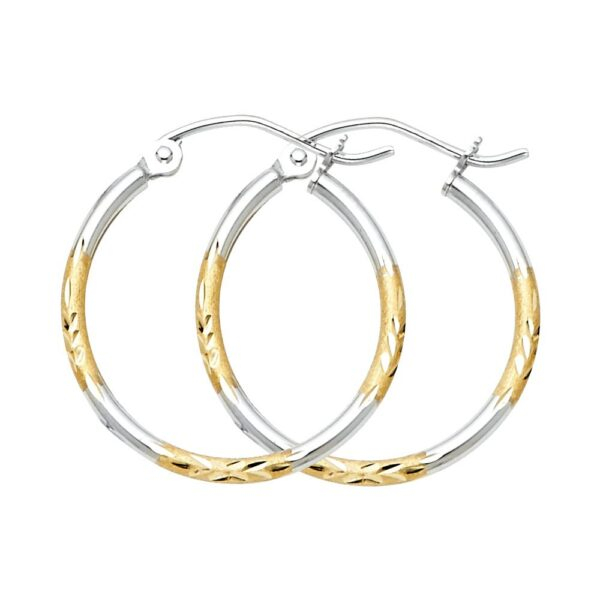 14K 2T DC Hoop Earrings