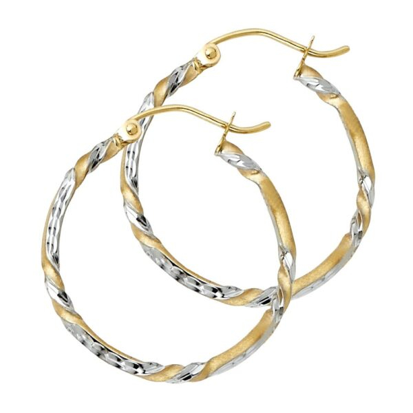 14K 2T Curled Hoop Earrings