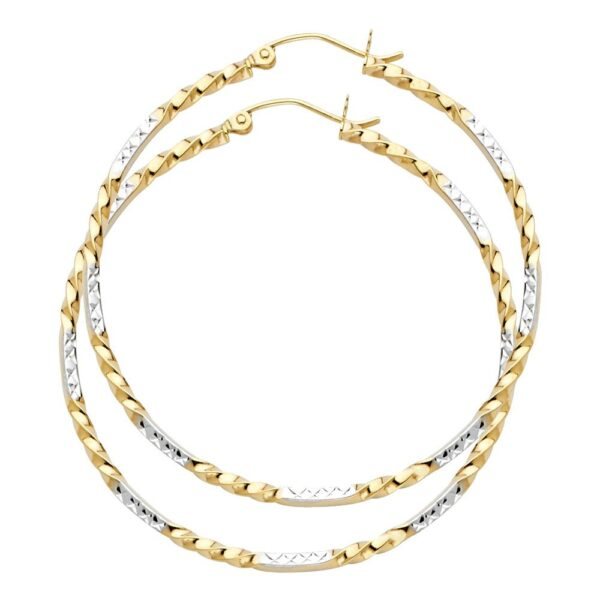 14K 2T Curled Hoop Earrings