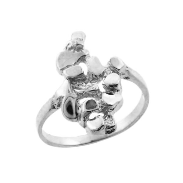 White Gold Nugget Ladies Ring