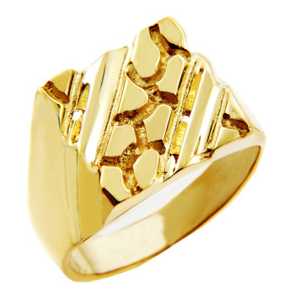 Men's Apex Solid Gold Nugget Ring