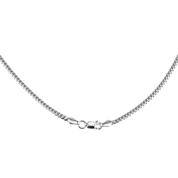 Sterling Silver Italian Flat Curb Cuban Link Chain 2.5 mm - Image 2
