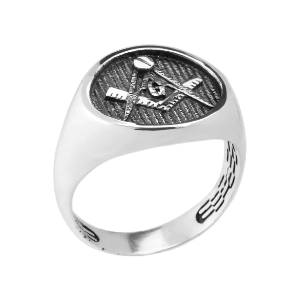 Sterling Silver Masonic Men's Ring