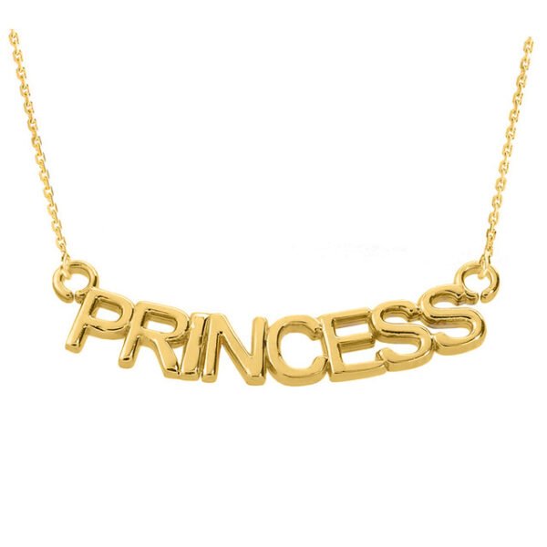 14K Yellow Gold "PRINCESS" Pendant Necklace
