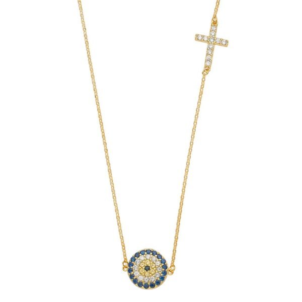 14KY Evil Eye Light Chain Necklace