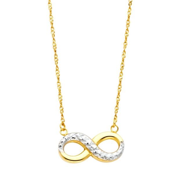 14K 2T Infinity Necklace - 17+1"