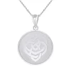 Celtic Knot Motherhood Disc Pendant Necklace In Sterling Silver