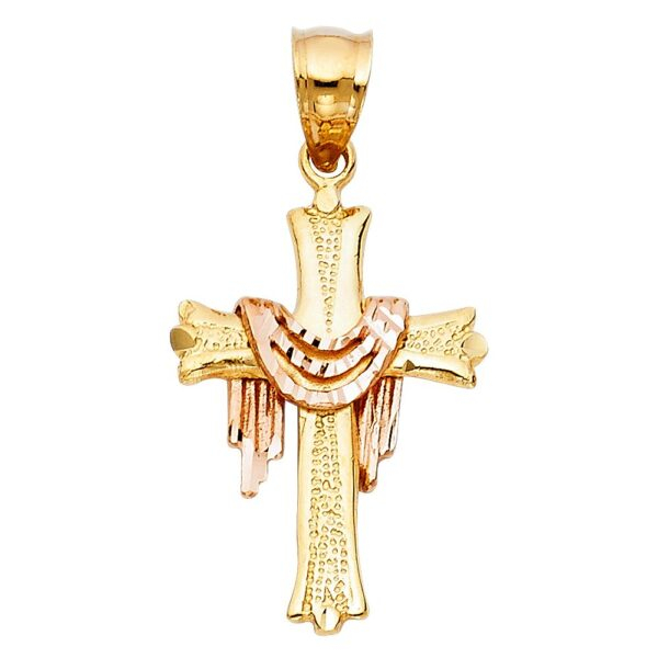 14K 2T Religious Cross Pendant