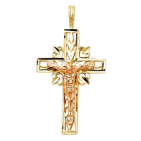 14K 2T Religious Crucifix Pendant