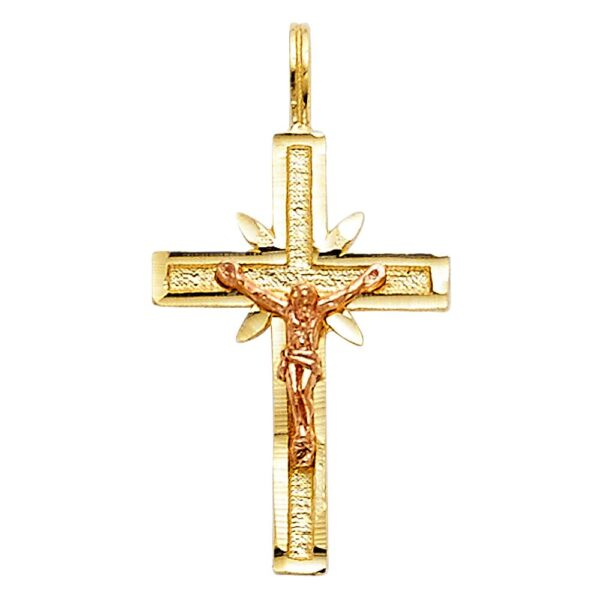 14K 2T Religious Crucifix Pendant