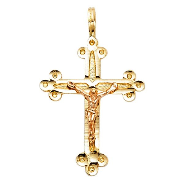 14K 2T Religious Crucifix Pendant