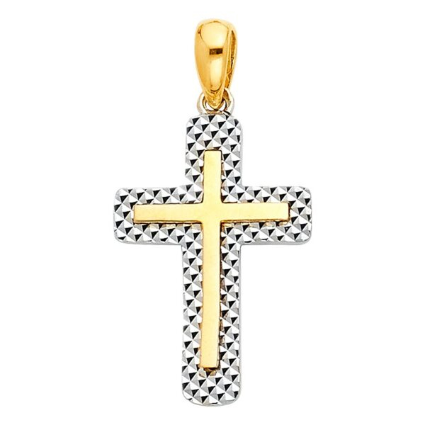 14K 2T Religious Cross Pendant