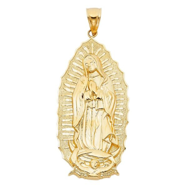 14K Religious Guadalupe Pendant