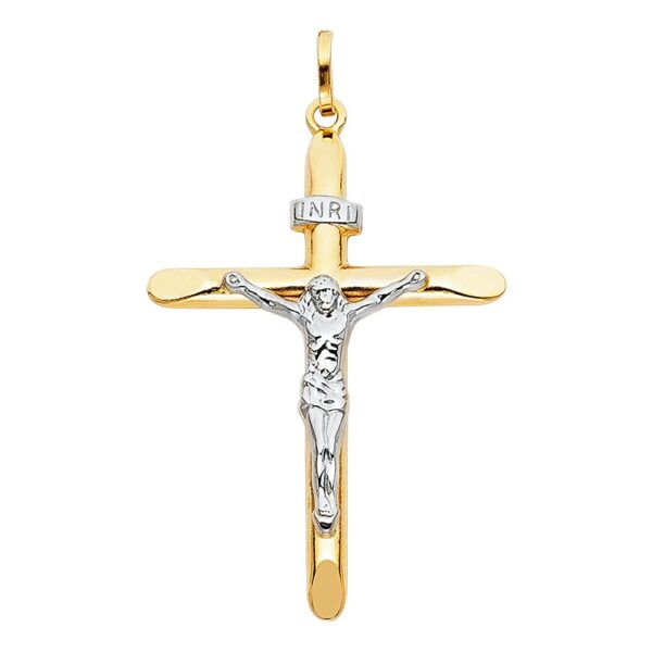 14K 2T Crucifix Cross Religious Pendant