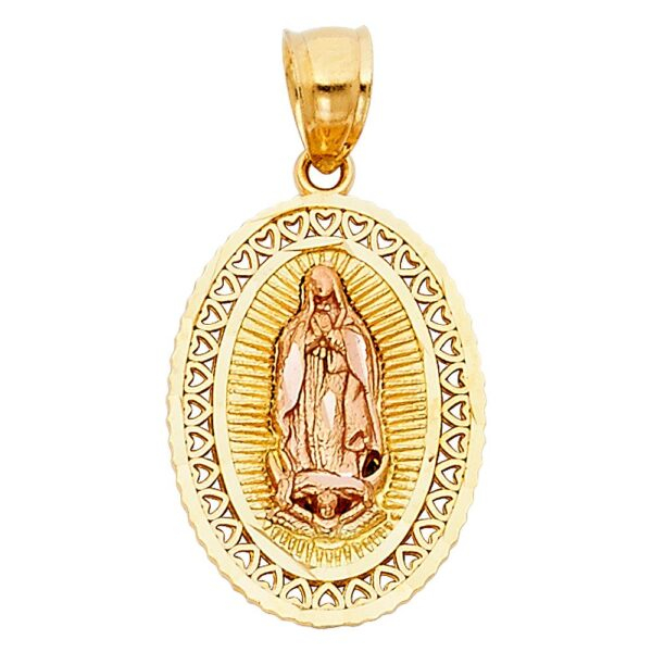 14K 2T Religious Guadalupe Pendant