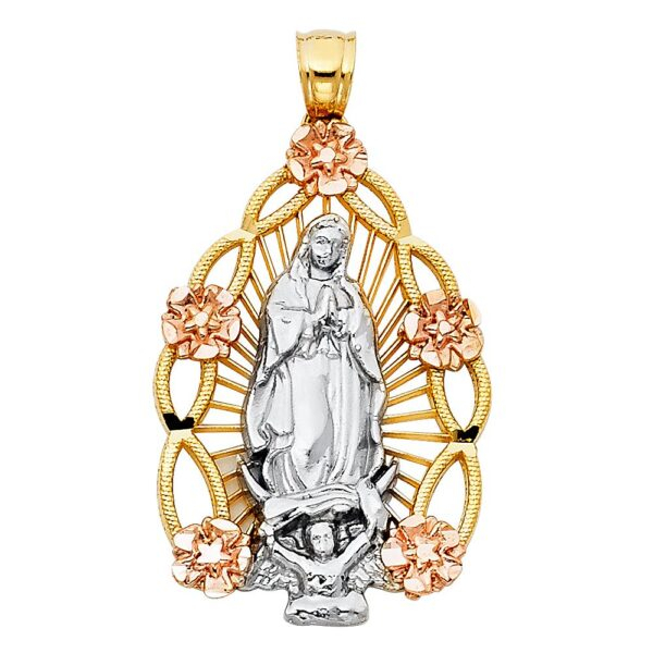 14K 3C Religious Guadalupe Pendant