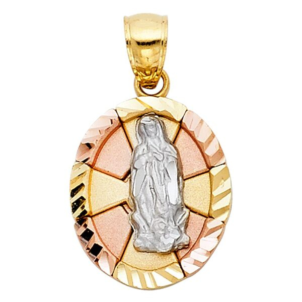 14K 3C Religious Guadalupe Pendant