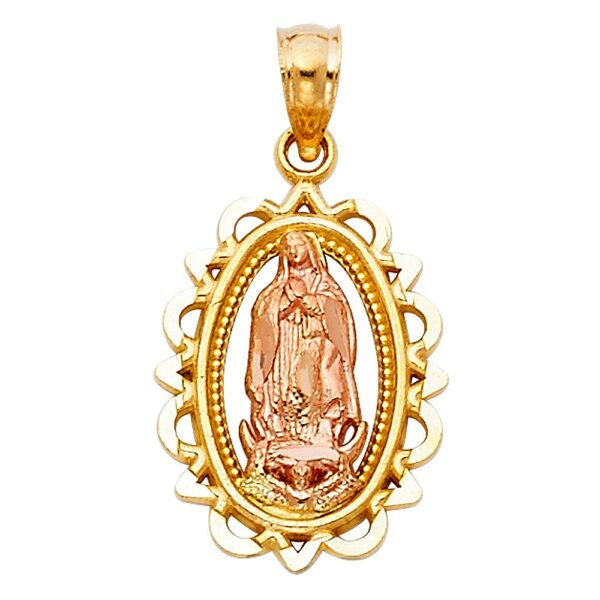 14K 3C Religious Guadalupe Pendant