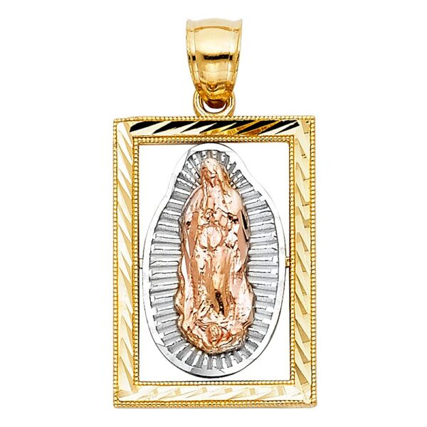 14K 3C Religious Guadalupe Pendant