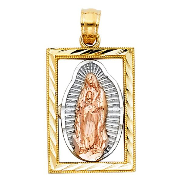 14K 3C Religious Guadalupe Pendant