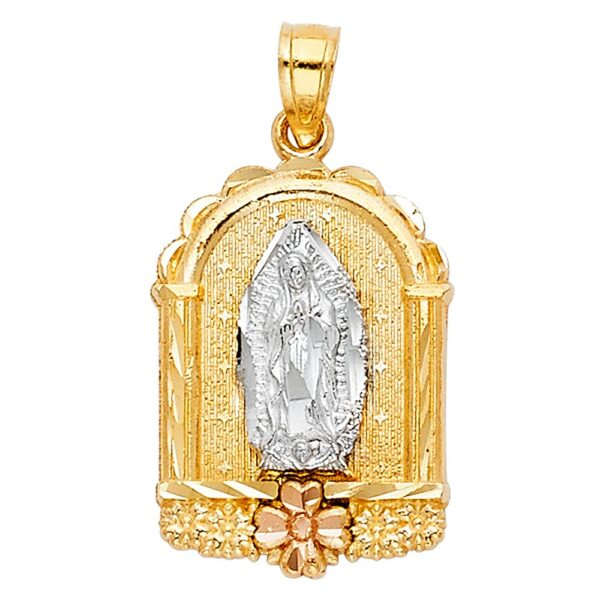 14K 3C Religious Guadalupe Pendant